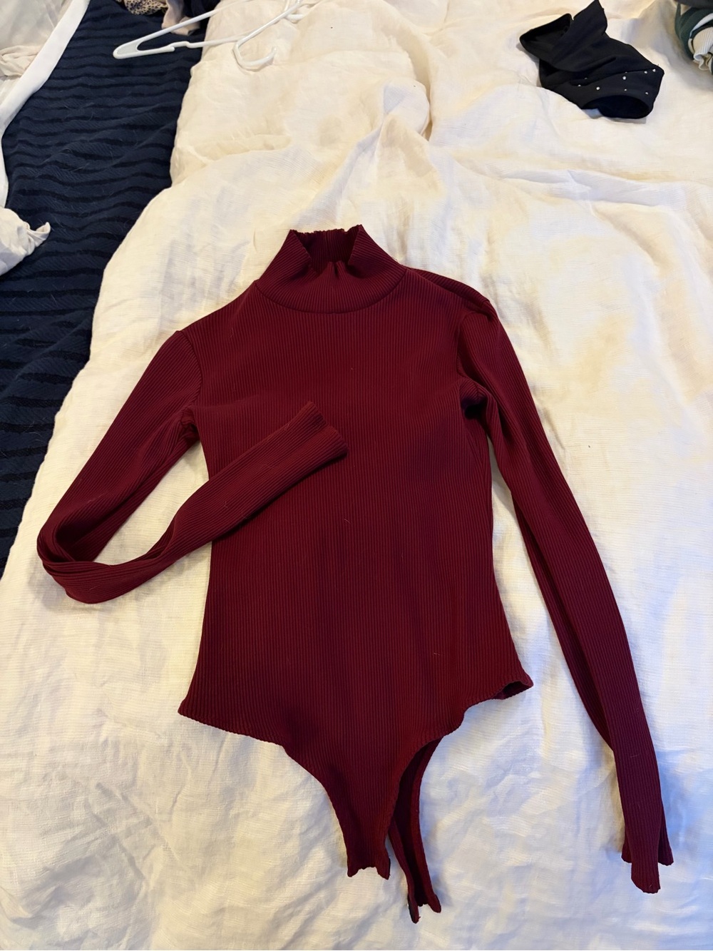 Lulu's Ribbed Turtleneck Bodysuit - Wine